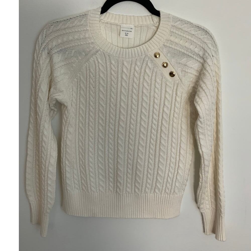 Abercrombie Kids Cream Cable Knit Sweater size 15/16